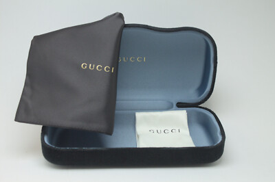 NEW GUCCI BLACK VELVET LARGE CASE EYEGLASSES SUNGLASSES CASE  display picture 1