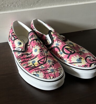 New Vans Men's Classic SlipOn Pink Floral/Black VN0A4BV31IY Size Mens 5.5 Wmns 7
