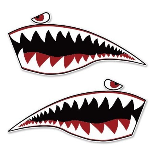 Warhawk Shark Tiger Car Vinyl Sticker - SELECT SIZE