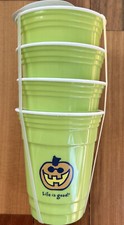 Life is Good Halloween Dynia Wielokrotnego użytku Kubki solo Zielone 170z/508 ml Zestaw 4 szt.