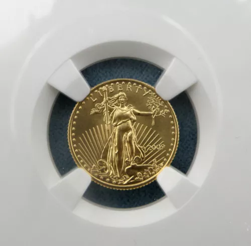2009 $5, 1/10oz Gold American Eagle MS69 NGC ER Blue Label