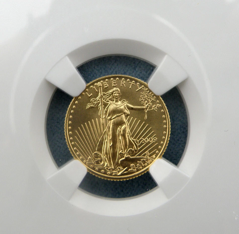 2009 $5, 1/10oz Gold American Eagle MS69 NGC ER Blue Label - Image 2 of 4