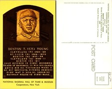 Cy Young Plaque National Baseball Hall of Fame Postcard