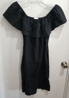 The White Company White Label Off The Shoulder Ruffle Sleeve Dress 100%  Linen 0 | eBay