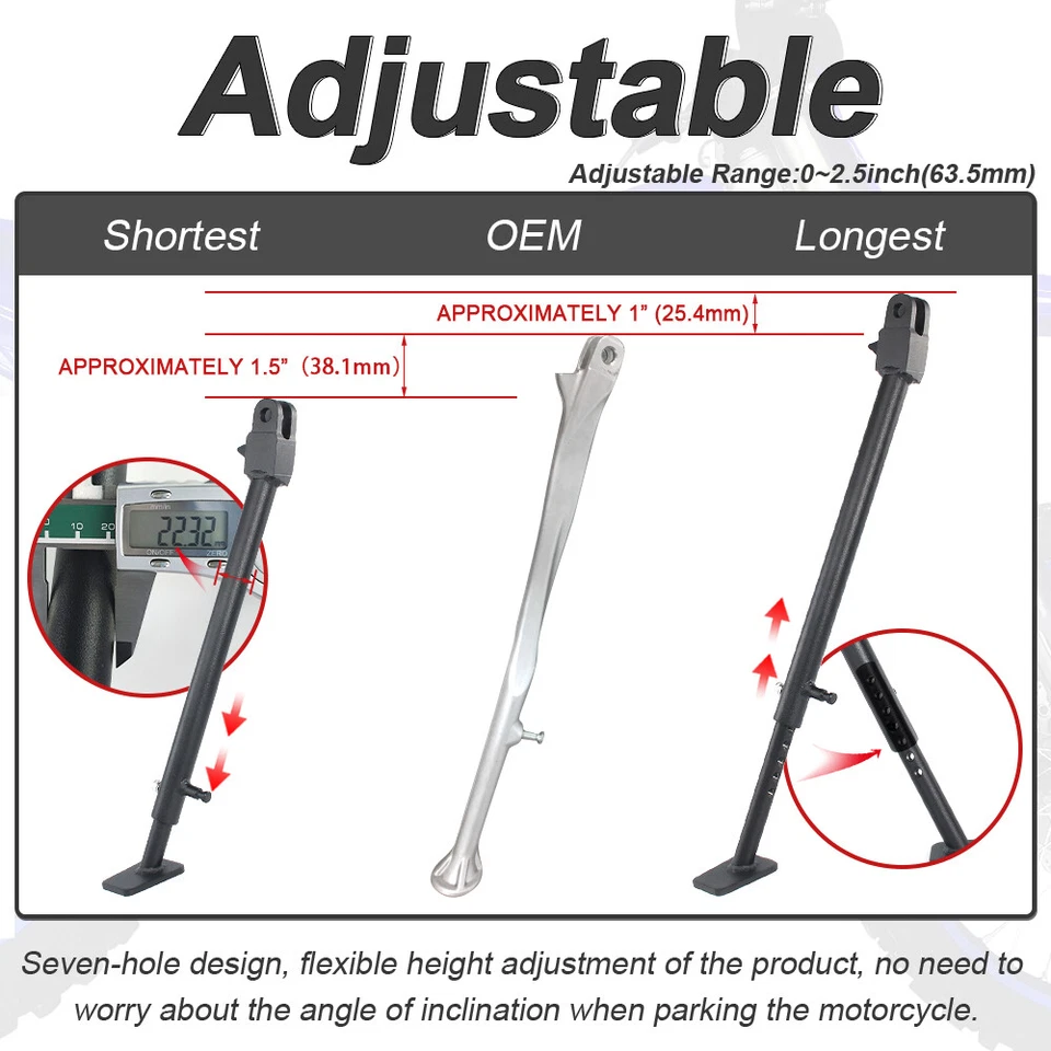 Soporte de pie lateral ajustable para motocicleta Yamaha YZ250FX 2020-2025 Foto 3 de 4