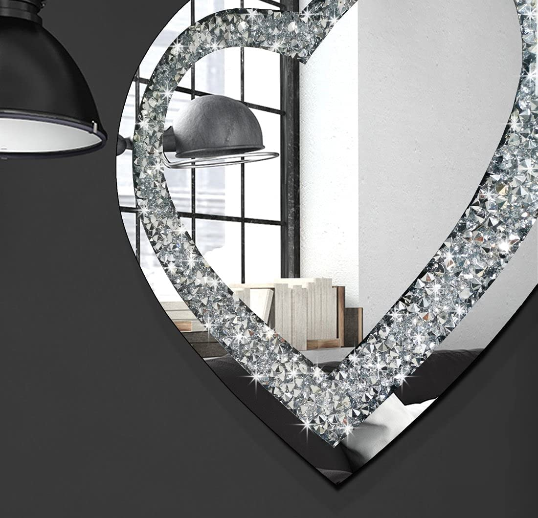 Bari Lynn Full Crystal Heart Mirror