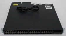 Cisco Catalyst WS-C3650-48FWD-S 48-Port Gigabit PoE+ Network Switch w/ Power