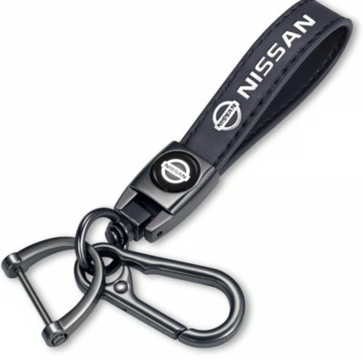 Genuine Leather Car Keychain for Nissan, Key chain Compatible with Car Key Fob K
