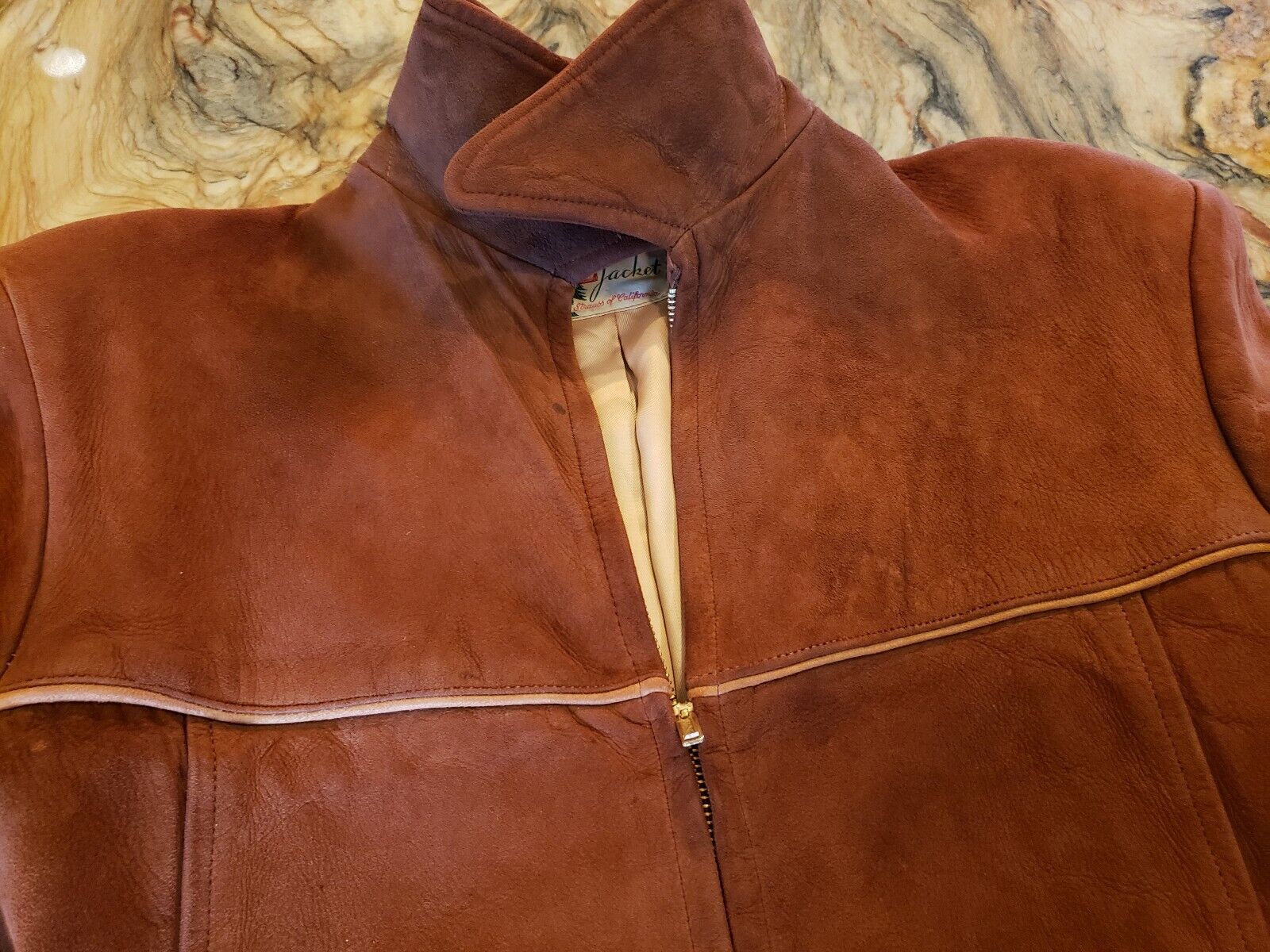 Vtg Levi Suede Leather Zipper Jacket Coat Deadsto… - image 7