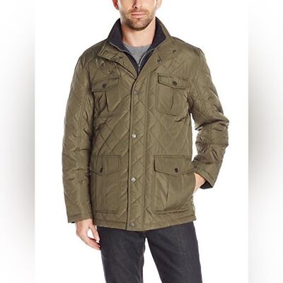 London Fog Men's Jacket Quilted Jacket With Zip Insert Size Small (Fits  Large)