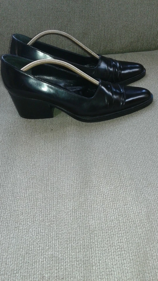 MAXMARA MUJER ZAPATOS TACÓN SIN CORDONES NEGRO TALLA 9-9.5 Foto 3 de 4