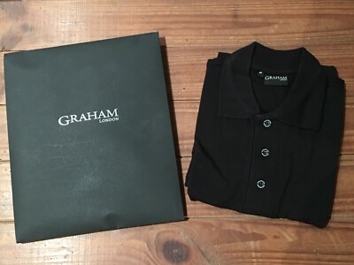 New - Polo Shirt GRAHAM Polo - Black color Negro - Size M - Nuevo