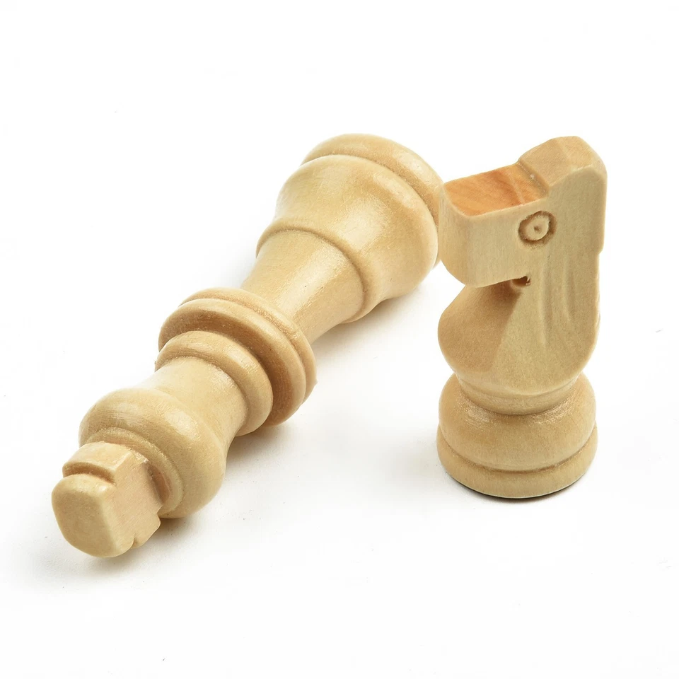 32pcs Wooden 65mm King Chess Crafted Large Chessman Carved Pieces Hand Toys - Image 4 of 4