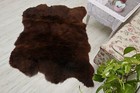 Real TRIPLE Brown Sheepskin Carpet Winter Home Decor Plush Bedside Sheepskin Fur