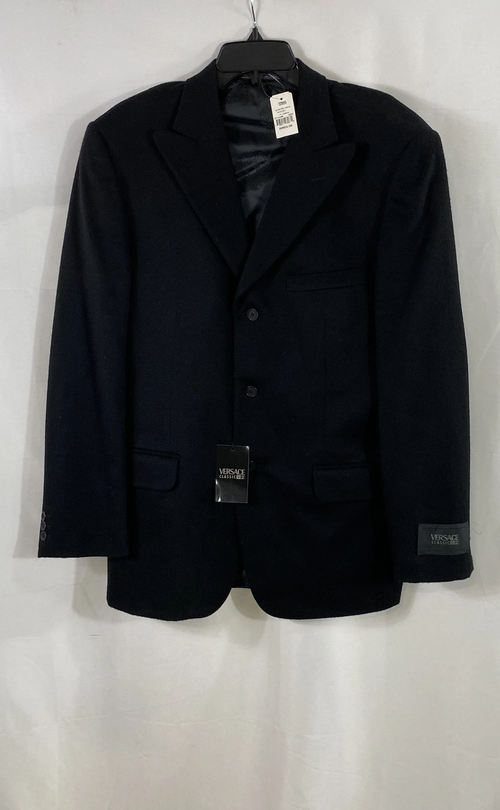 Versace Classic V2 Men's Black 100% Cashmere 3-Button Blazer Jacket NWT Sz 50 - product detail image 1