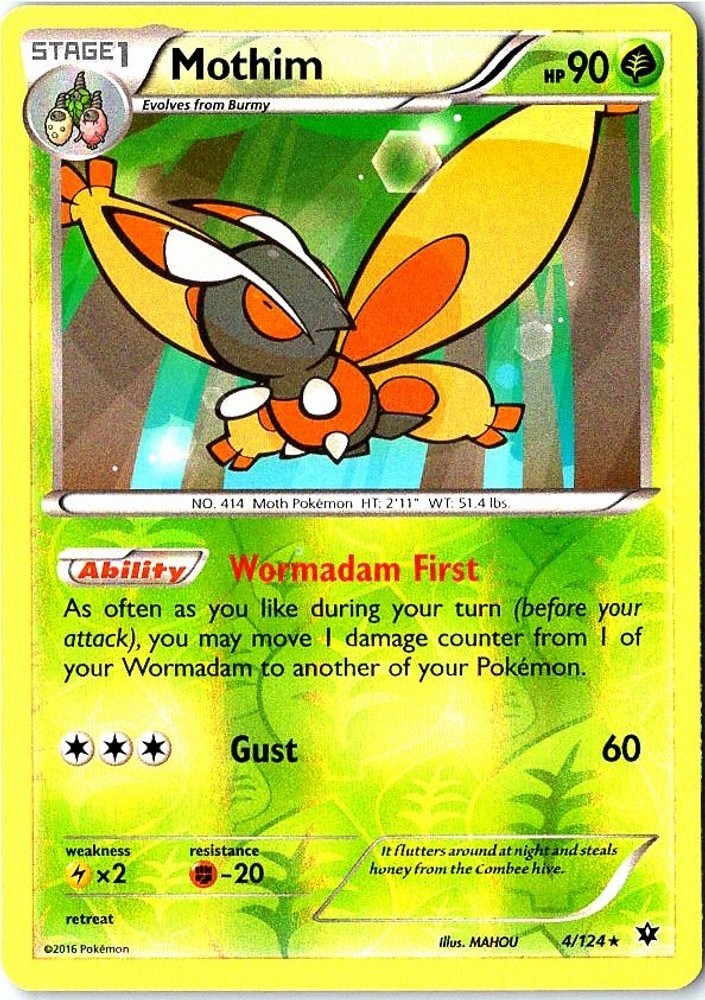 Mothim 4/124 XY - Fates Collide Reverse HolofoilNM