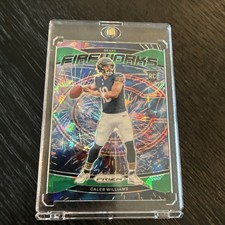 2024 Panini Prizm - Fireworks Caleb Williams #25 Green Fireworks Prizm (RC)