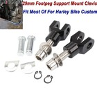 Billet 29mm Foot Pegs Footrest Support Mount Clevis Kit For Harley FXST Softail