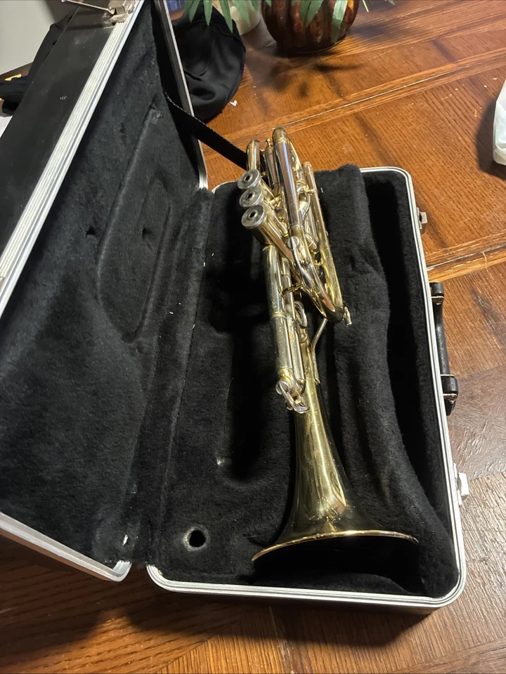 Trompeta Escolástica Bendición De Colección Elkhart Indiana EE. UU. con Estuche - Sin Boquilla Foto 2 de 4