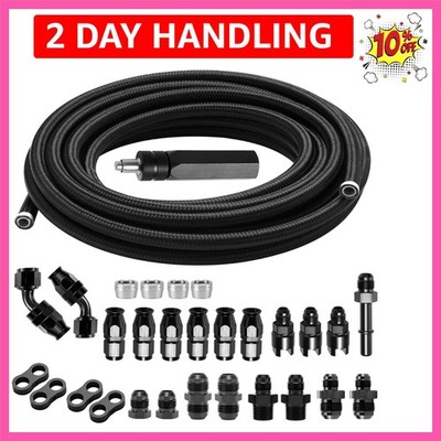 3/8'' 6AN 25FT LS Swap Fuel Line Kit EFI E85 Fuel Hose Fitting Kit Nylon Stain...