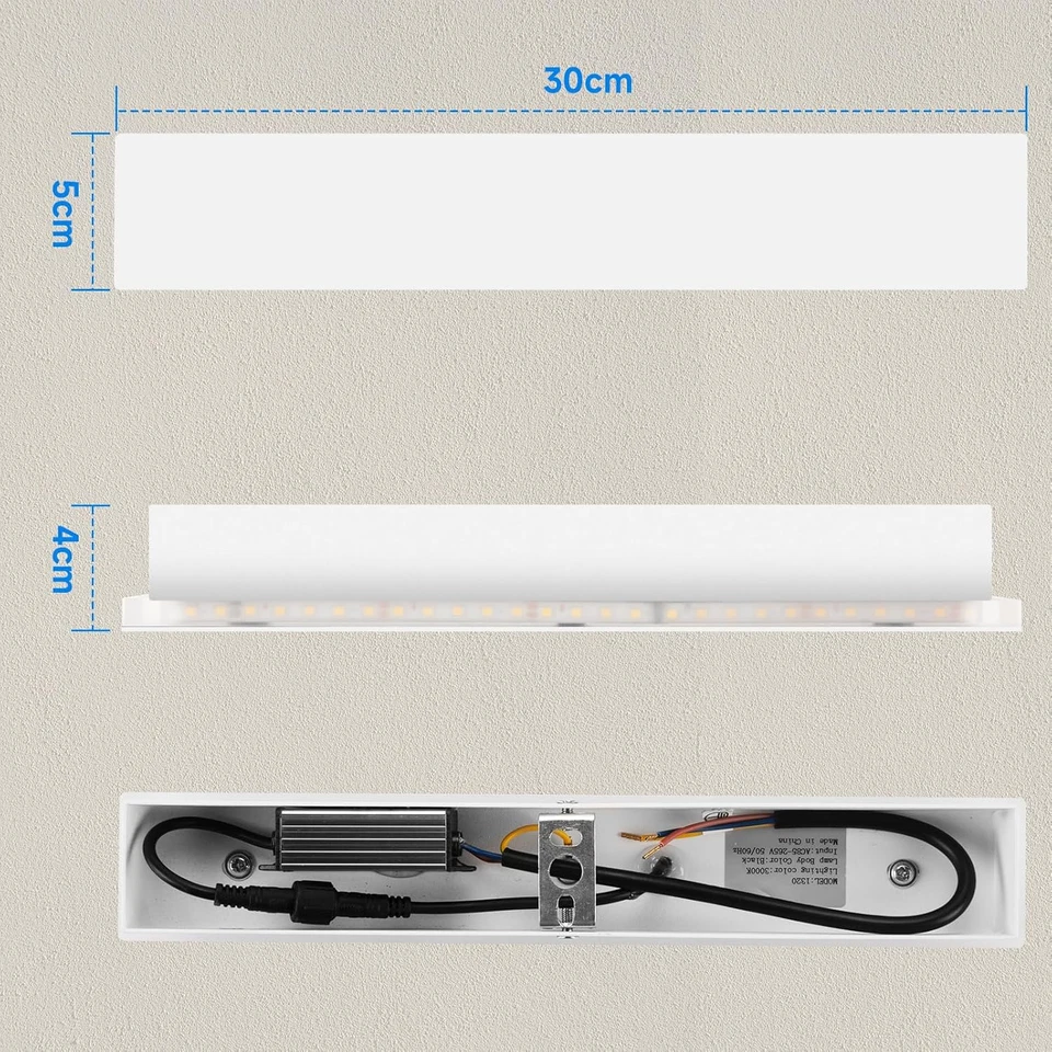 Applique Da Parete Interno 2 Pezzi Applique Da Interno 10W 3000K Bianco Caldo 30 - Immagine 4 di 4