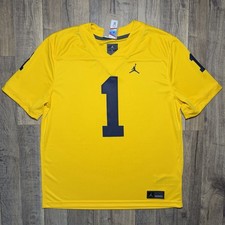 NWT Michigan Wolverines Jordan Brand Alternate Maize Game Jersey Men Large 150