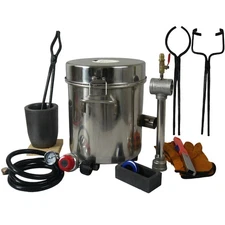 6KG Gas Melting Furnace Propane Forge Copper Gold Silver Casting Tool With Tongs