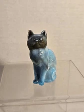 Vintage Mosser Glass Smokey Blue Slag Cat
