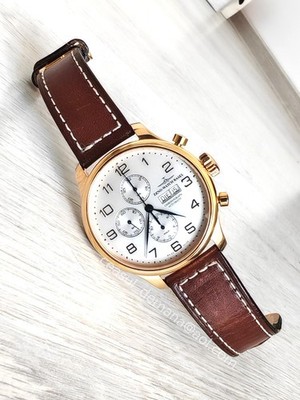 ZENO WATCH BASEL Pilot Retro Automatic Chronograph 8557 With Box Valjoux 7750