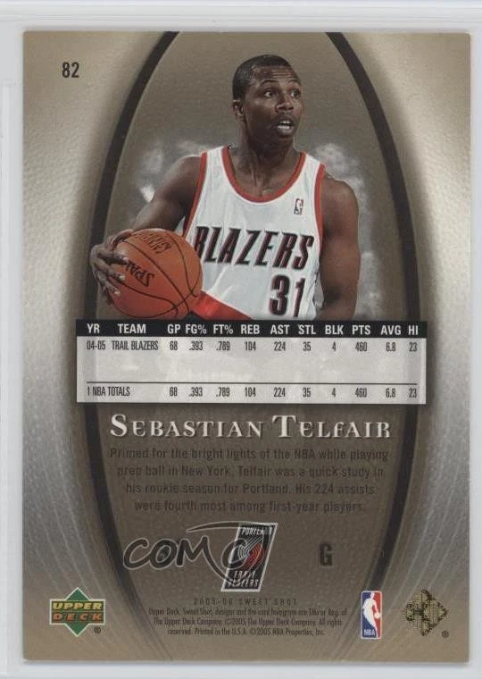 2005-06 Upper Deck Sweet Shot Gold /199 Sebastian Telfair #82 - Image 2 of 2