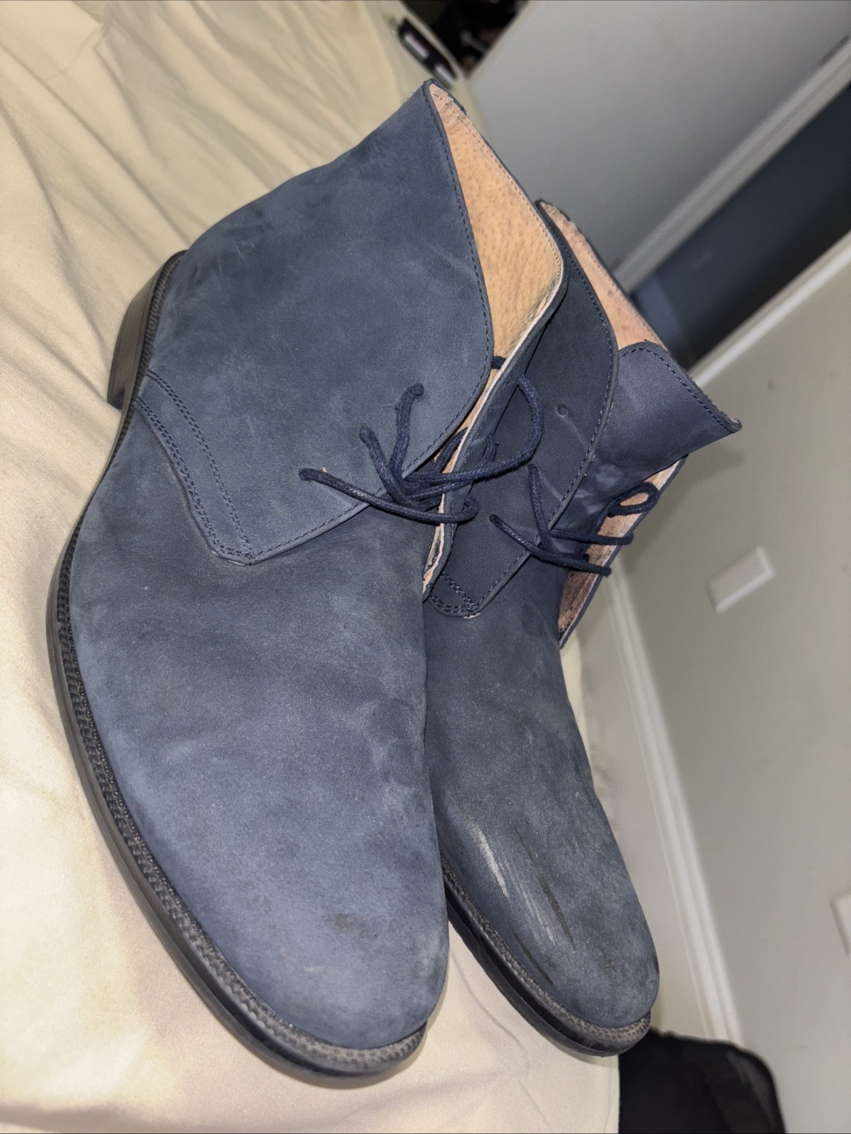 Clarks Collection shoes  Men's Casual Shoes Blue Suede Lace Up Size 10 Used 1x