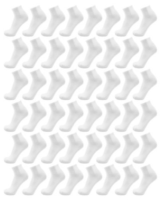48 Pairs of Mens Quarter Ankle Socks, Casual Sports Thin Comfortable Bulk Pac...
