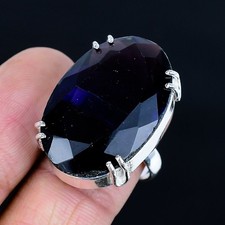 Excellent London Blue Topaz Gemstone 925 Sterling Silver Ring Size 8.5