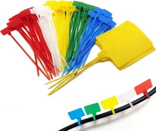 Cable Marker Tie Tags, 104Pcs Self-Locking Zip Tags Write on Label, Nylon Wire L