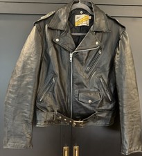 Schott 618 Perfecto Size 40 Steerhide Leather Motorcycle Jacket Black Color USA