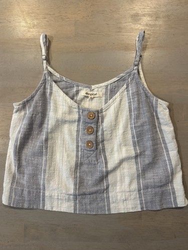 Ripcurl Small Summer Tank Top Cropped Striped Adjustable Spaghetti Straps