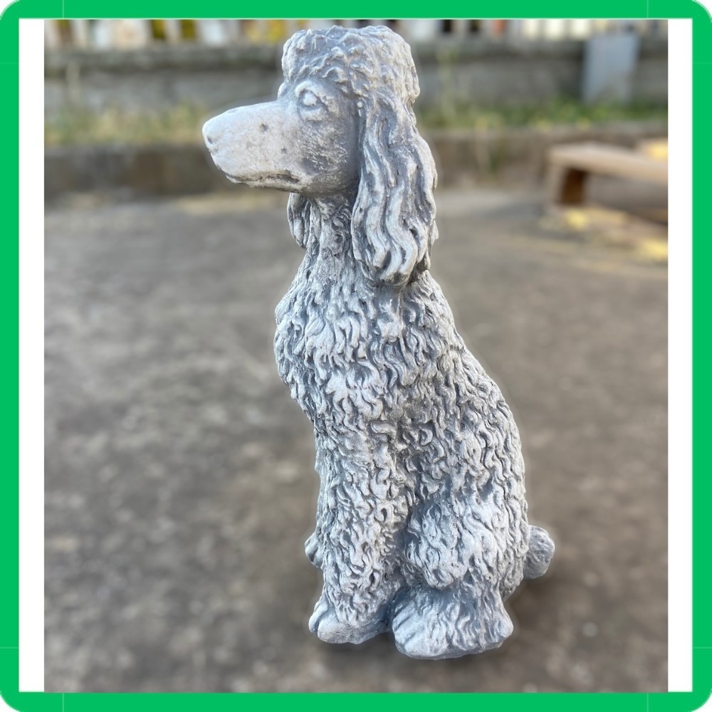 Statua da giardino per esterno scultura cane barboncino in cemento pietra H28