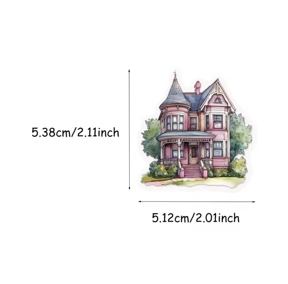 50 PACK Architecture Cottage House Fairy Tale Vinyl PET Stickers Lot 50PCS - Image 3 of 4