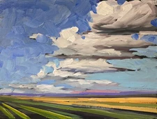 Impressionism Large Canvas Original Style Landscape Art Hawkins Handmade Clouds