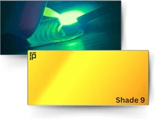 The King | Shade 9 Gold Welding Lens 2X4 1/4 | Aqua Colored Glass Welding Lens |