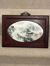 Chinese Antique Porcelain Plaque Panel Republic Period PROC Zhang Zhitang Mark