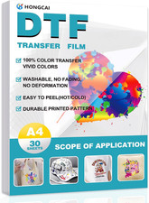 30 Sheets DTF Transfer Film A4 8.3' X 11.7' Double-Sided Matte