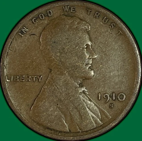 1910-S Lincoln Wheat Cent Very Good VG Coin #38189