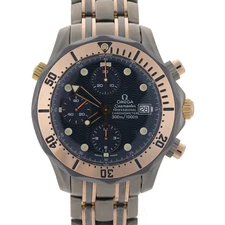 OMEGA Seamaster 2296.80 Blue Dial 18k Rose Gold 42mm Men's Watch + Card