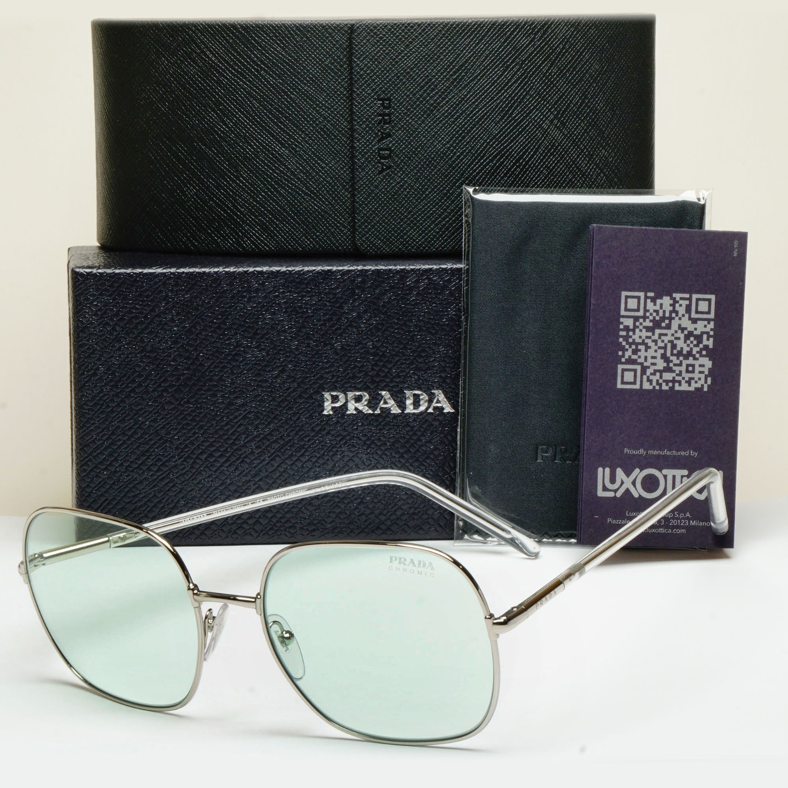 Prada Sunglasses 2021 Photochromic Green Silver SPR 67X PR67XS 1BC-08D