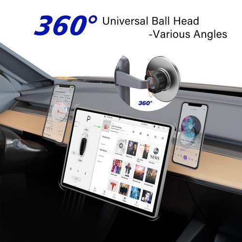 Tesla Display Phone Mount and Screen Protector TPU Frame Magnetic Stand and S... - 第 3/9 張圖片