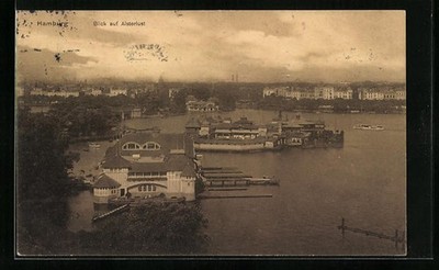 Postcard Hamburg-St. Georg, view of Alsterlust 1913