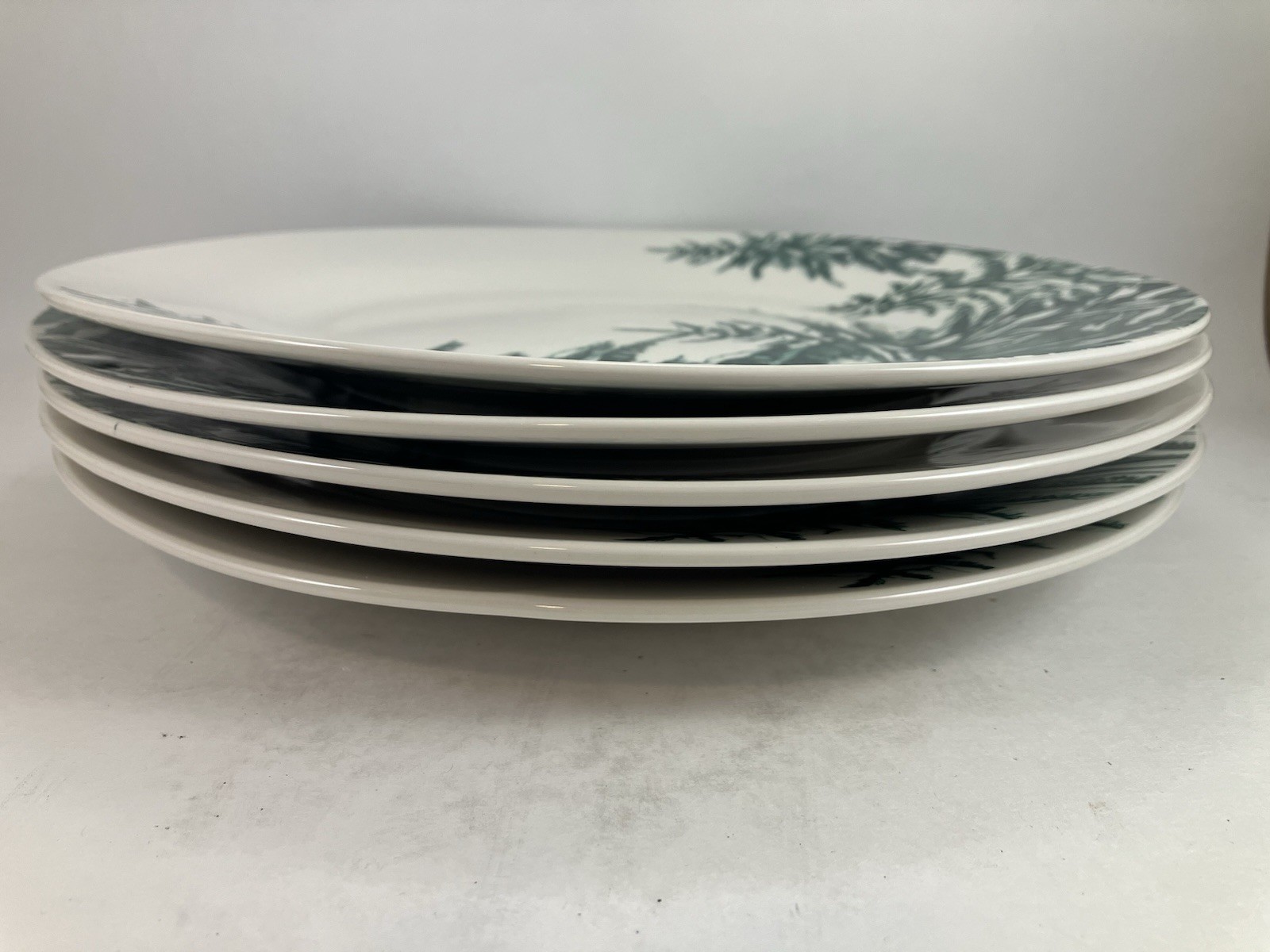 Royal Norfolk Green Evergreen Trees Dinner Plates 10 1/2" [Set of 5]