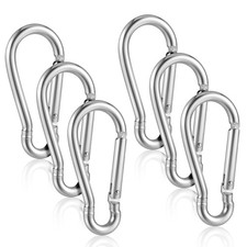 6 Pcs Aluminum Flag Clips Heavy Duty Flagpole Rings Snap Hooks for Grommeted