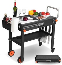 Outdoor Grill Cart - Foldable Grill Table, Blackstone Griddle Stand for 17"/22"